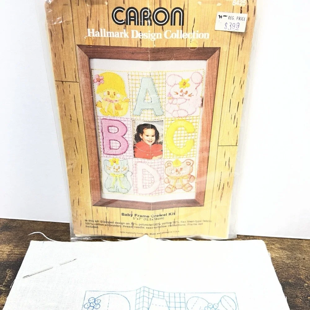 Caron‎ Hallmark Baby Embroidery Kit Vintage 1978 Made In USA Personalized Sweet